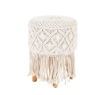 שרפרף טיק בשילוב מושב מקרמה