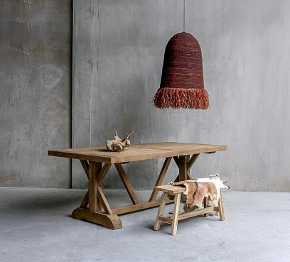 שולחן טיק מפואר דגם קרוס