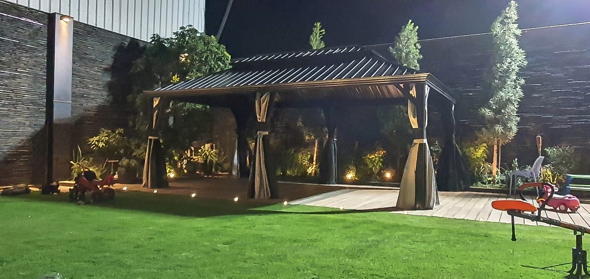 גזיבו אלומיניום דגם קנזס דלוקס 3.65X6 מטר