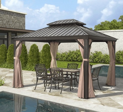 גזיבו אלומיניום דגם קנזס דלוקס 3X3.65 מטר