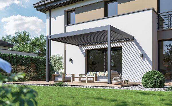 פרגולה אלומיניום צמוד קיר פלוס 2.94X4 גג נפתח