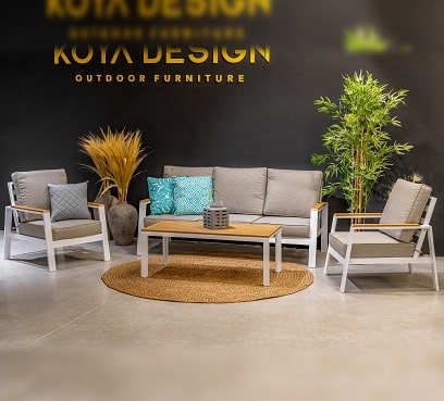 מערכת ישיבה אשלי תלת דמוי עץ