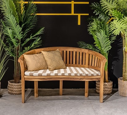 ספסל בננה מעוצב מעץ טיק