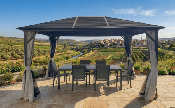 גזיבו אלומיניום דגם קנזס 3X4 מטר