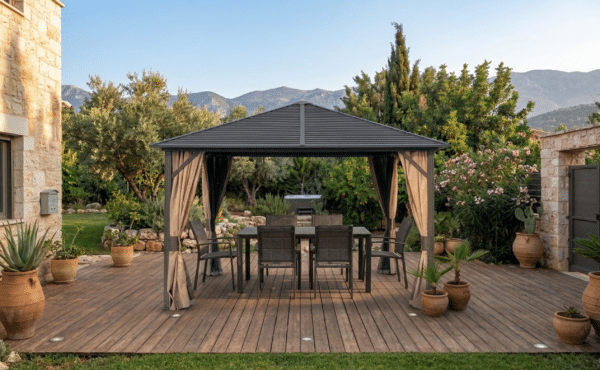 גזיבו אלומיניום דגם קנזס 3.65X3.65 מטר