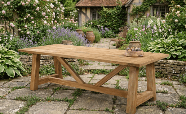 שולחן טיק מפואר דגם לינקולן