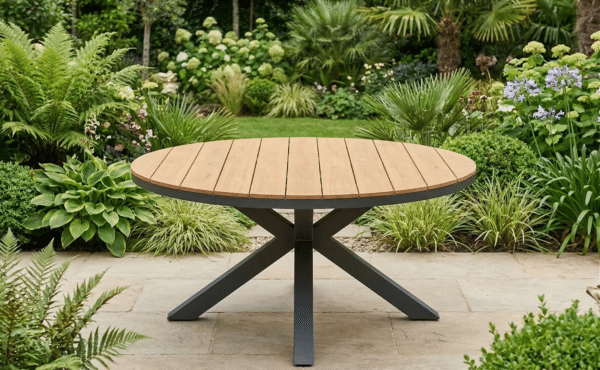 שולחן דלהי דמוי עץ עגול 150