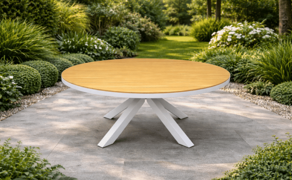 שולחן דלהי דמוי עץ עגול 180