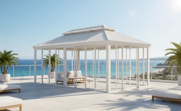 גזיבו אלו’ דגם קנזס דלוקס 3.65X8 מטר כולל סגירות