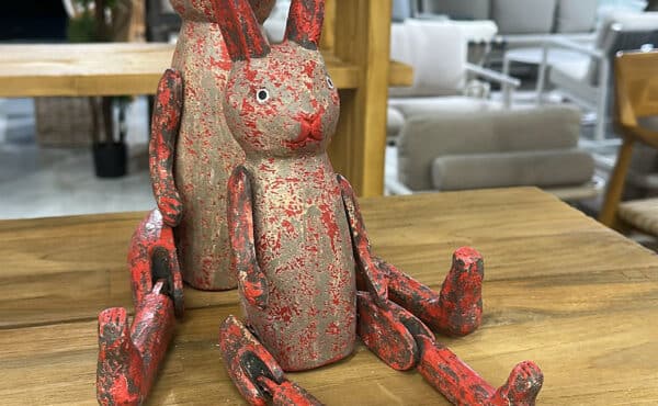 זוג ארנבי עץ דגם באני