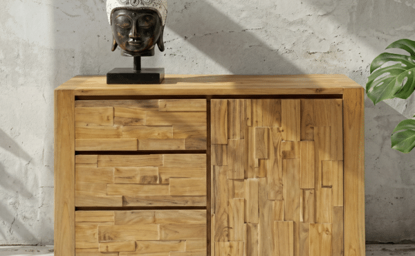 מזנון מעץ טיק ממוחזר דגם באליק