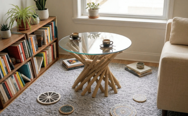 שולחן במבוק מעוצב 70 ס”מ